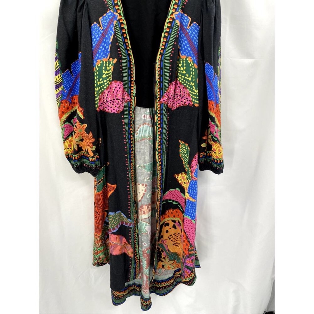 Farm Rio Black Colorful Duster Cardigan - Picture 2 of 6